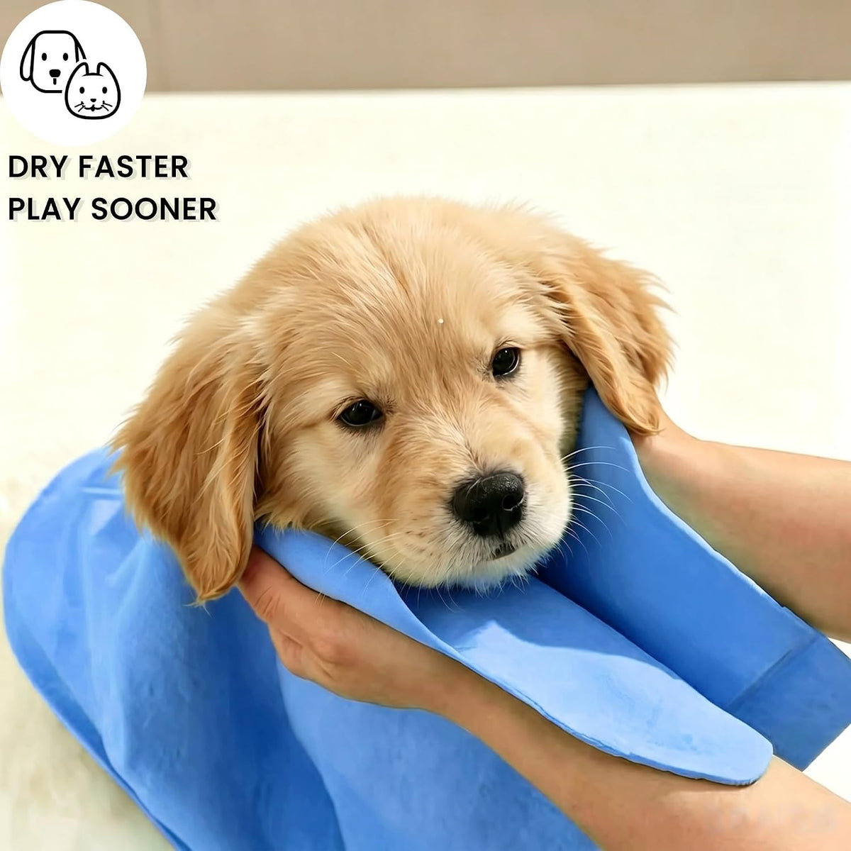 Quick Dry Pet Bath Towels 2 Pack Ultra Absorbent 26x17 Inch Dog Grooming Shammy Cloth Grey