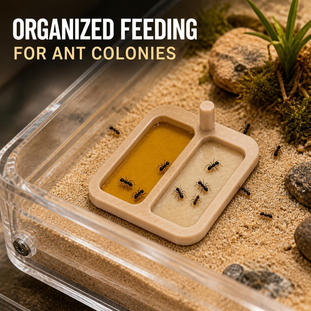 Miniature Liquid Feeder Tray for Ants, Small Reptile and Spider Feeding Dish, 20 Pack