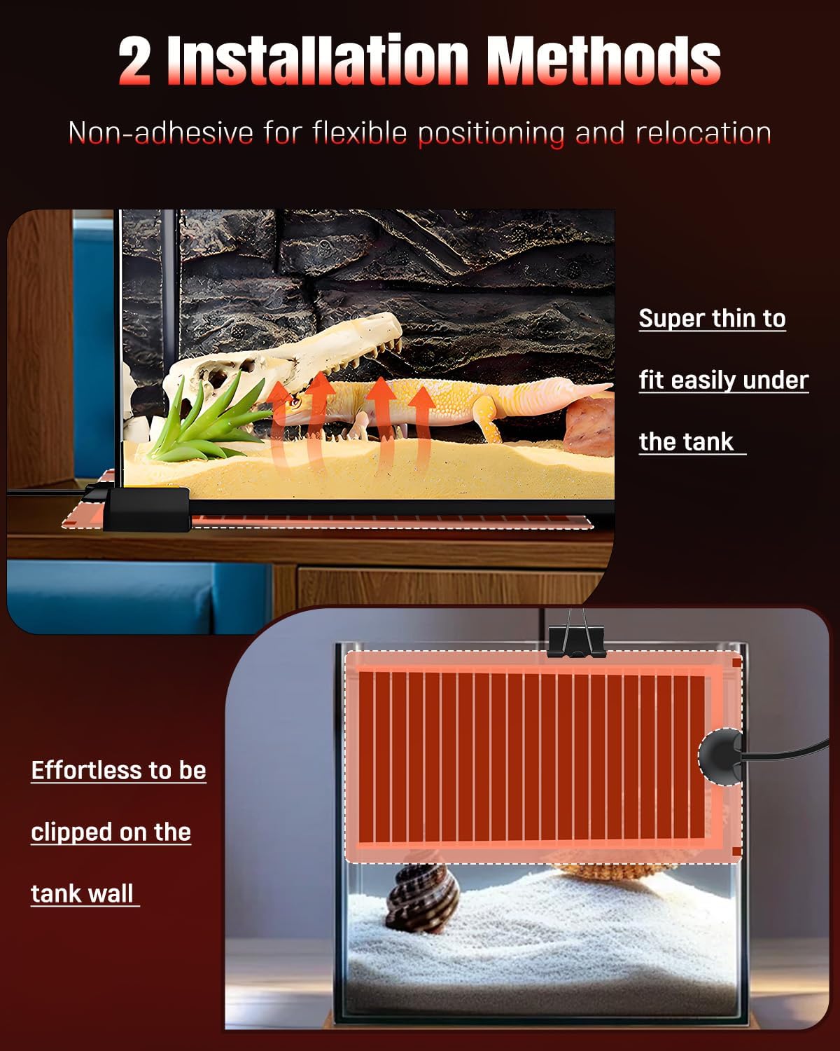 Pawfly 14 W Reptile Heat Pad 11 x 5.9 Inch Reptile Heating Pad Under Tank Terrarium Safe Fast Heating Mat Heat Mat for Turtles Frogs Snakes Lizards Geckos Hermit Crabs Spiders & Other Reptiles