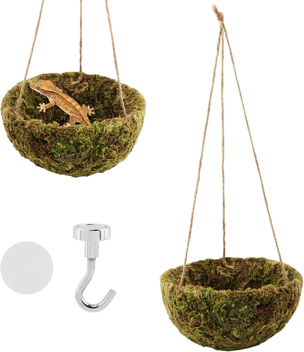 Handmade Crested Gecko Tank Accessories, Hanging Moss Reptile Hideout