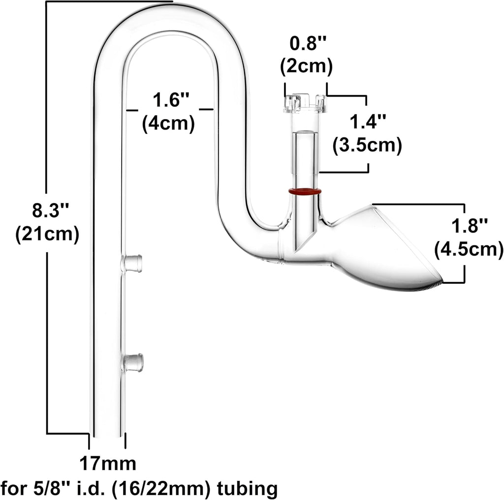 Mini Skimmer Lily Pipe Outflow and Inflow Kit for Nano Planted Tanks (17mm for 5/8'' i.d. (16/22mm) tubing)
