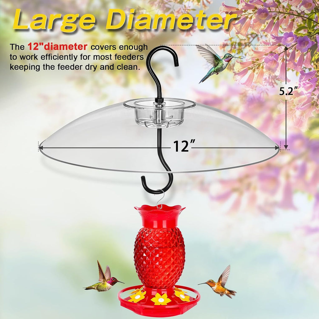 Gtongoko Bird Feeder Cover Dome 12" Clear Bird Feeder Rain Guard 2 Pack
