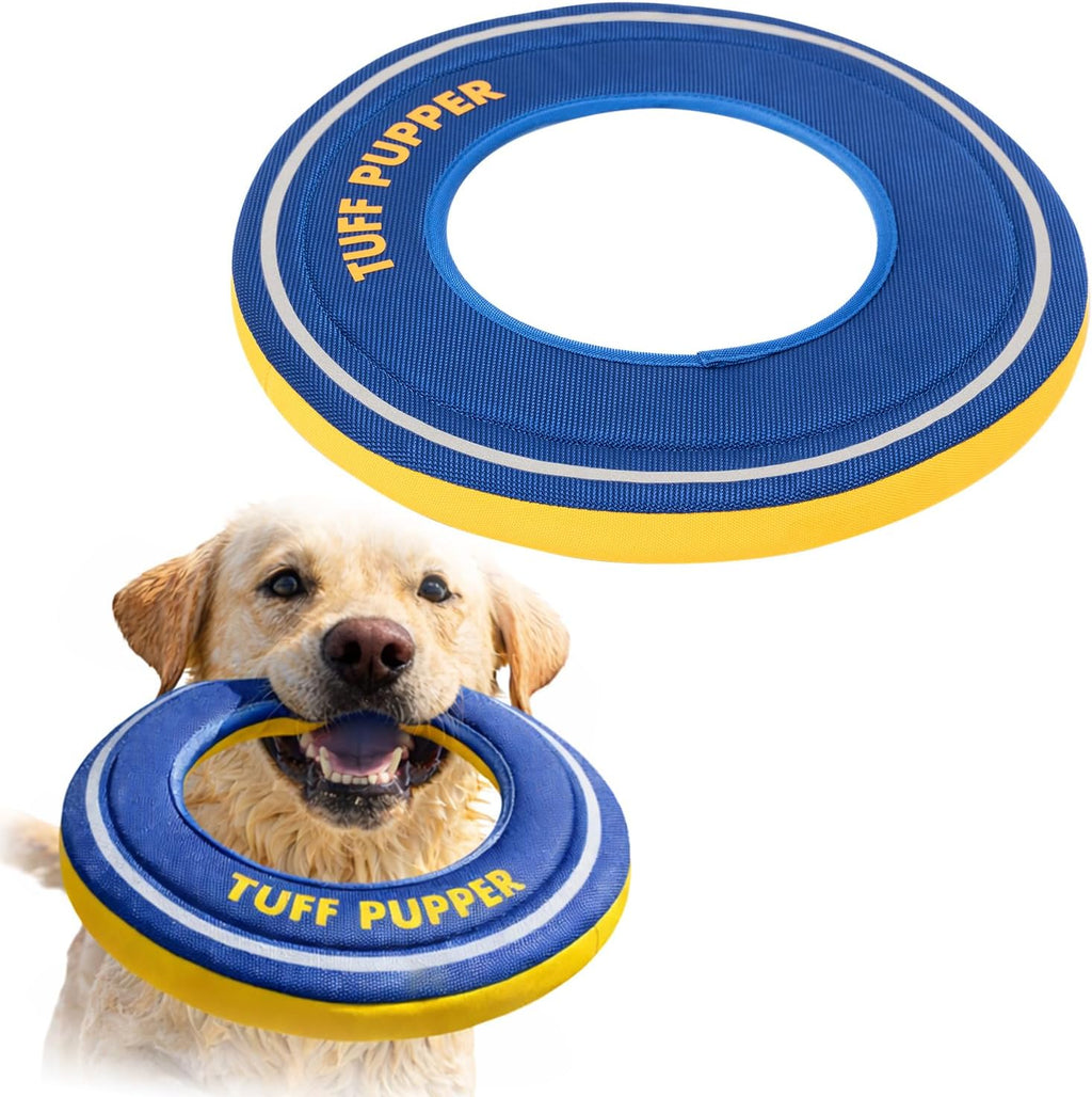 Tuff Pupper Floating Dog Bumper Toy | Fetch Only Not a Chew Toy | Soft Foam Retrieve Trainer | High-Visibility Water & Snow Play | Gentle on Teeth | Lightweight Durable Outdoor Training Dummy