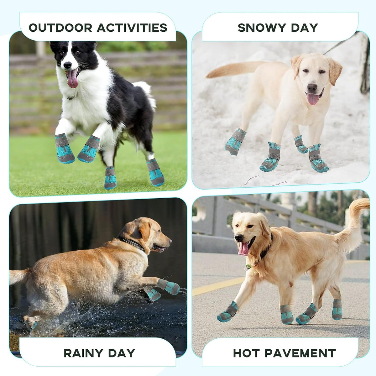 Dog Booties,Waterproof Dog Shoes for Large Medium Small Dogs