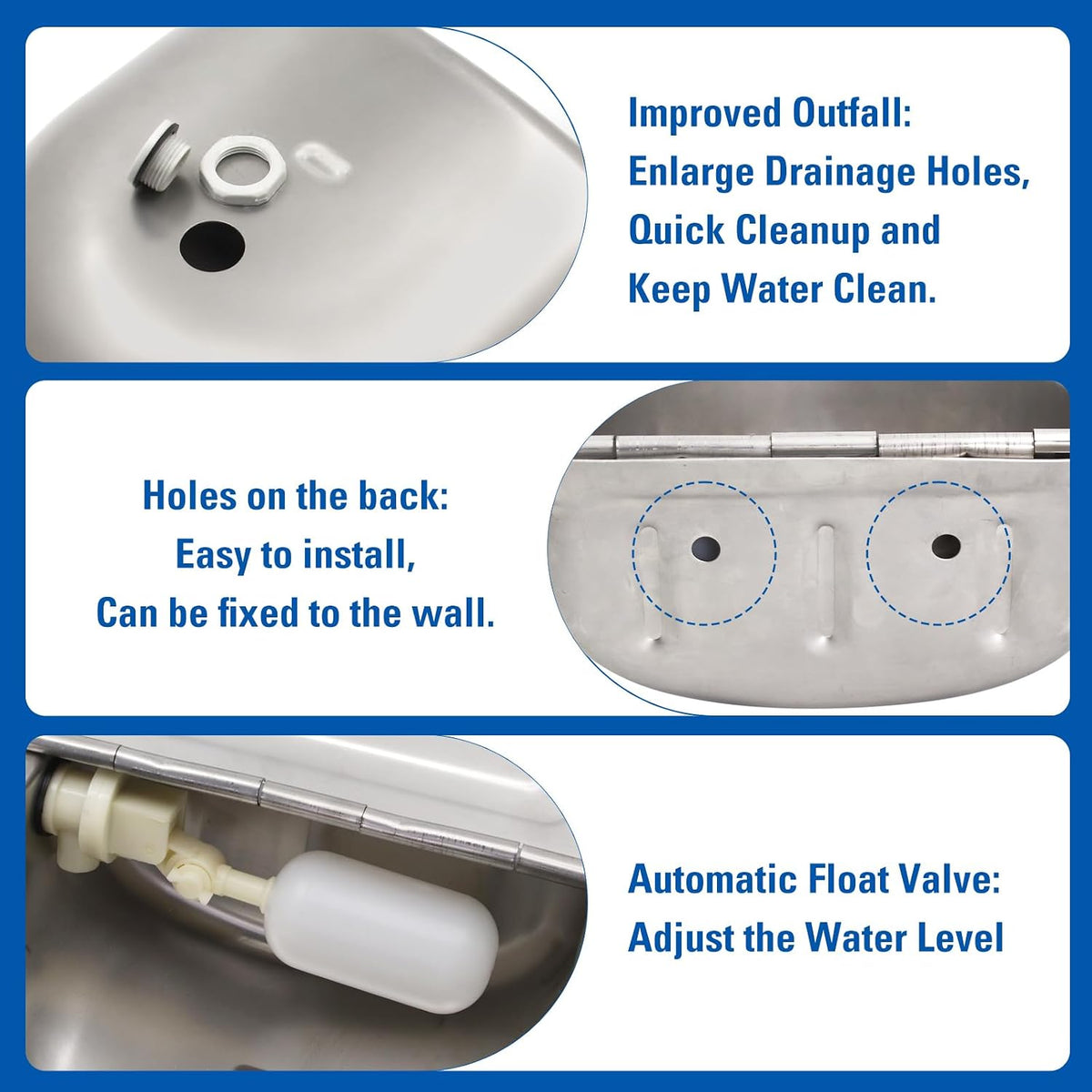 Automatic Waterer 304 Stainless Steel Float Valve for Chicken Dog Livestock