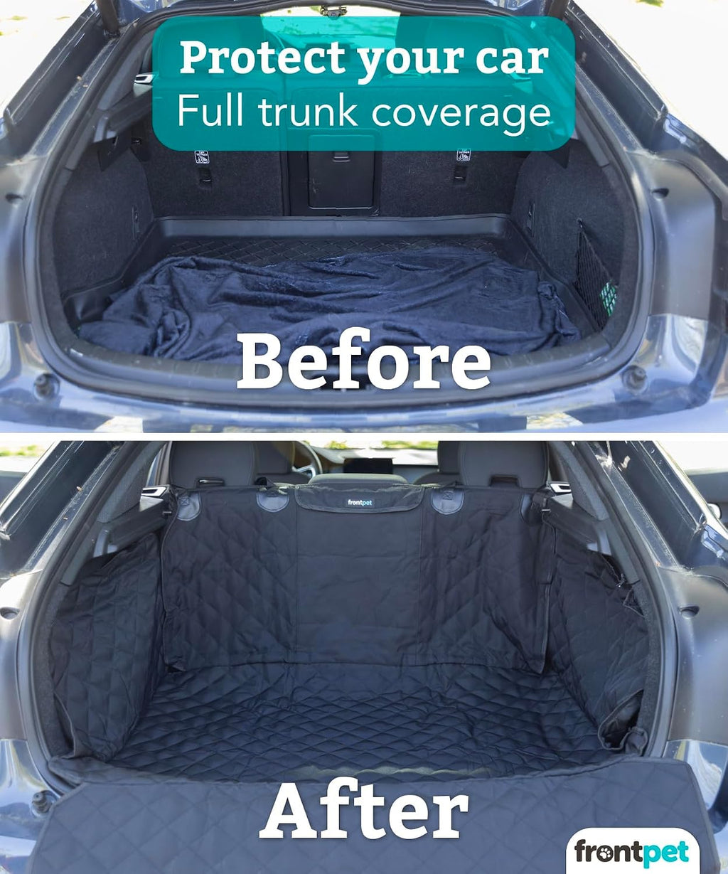 Cargo Cover for Dogs, Water Resistant Pet Cargo Liner Dog Seat Cover Mat for SUVs Sedans Vans with Bumper Flap Protector, Non-Slip, Backseat Cover, Trunk Liner Universal Fit (Large/Black)
