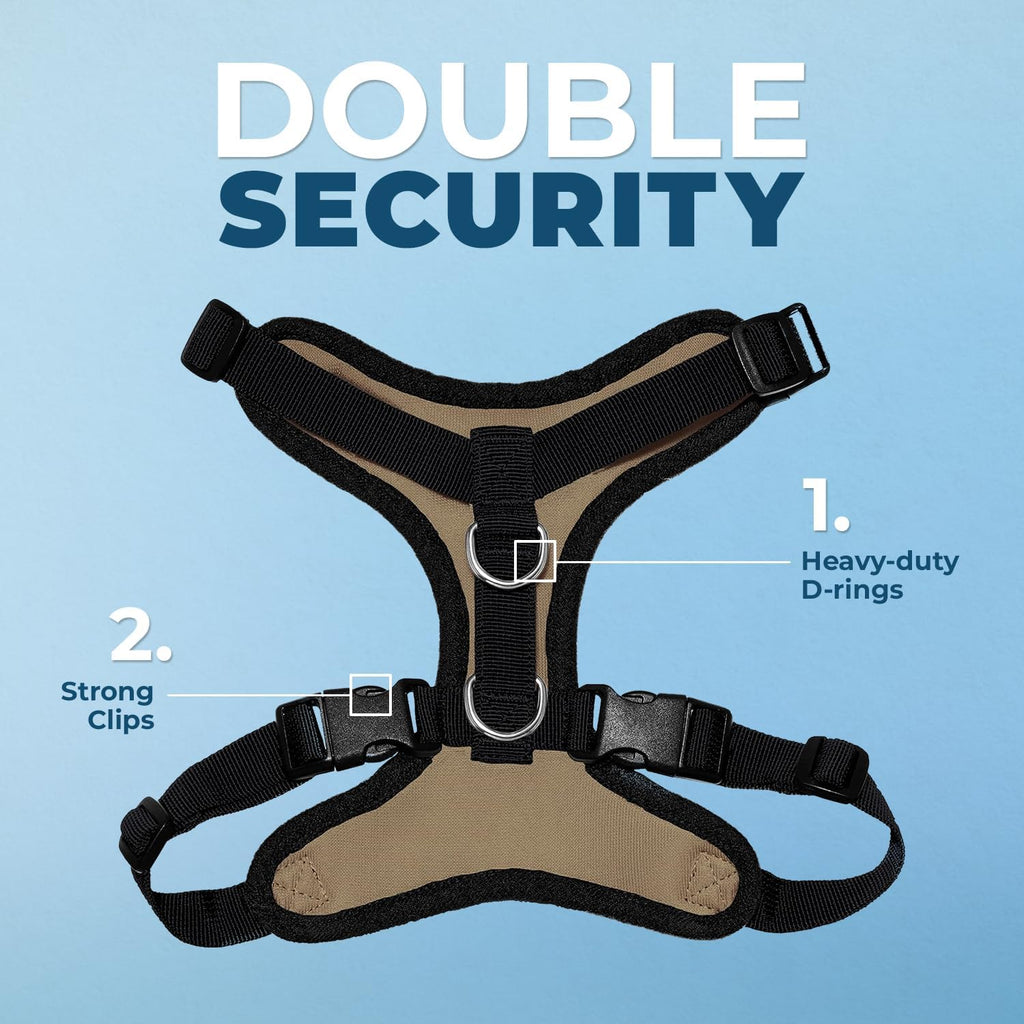 Voyager Step-in Lock Pet Harness - All Weather Mesh, Adjustable Step in Harness for Cats and Dogs by Best Pet Supplies - Army/Black Trim, S (Pack of 2)