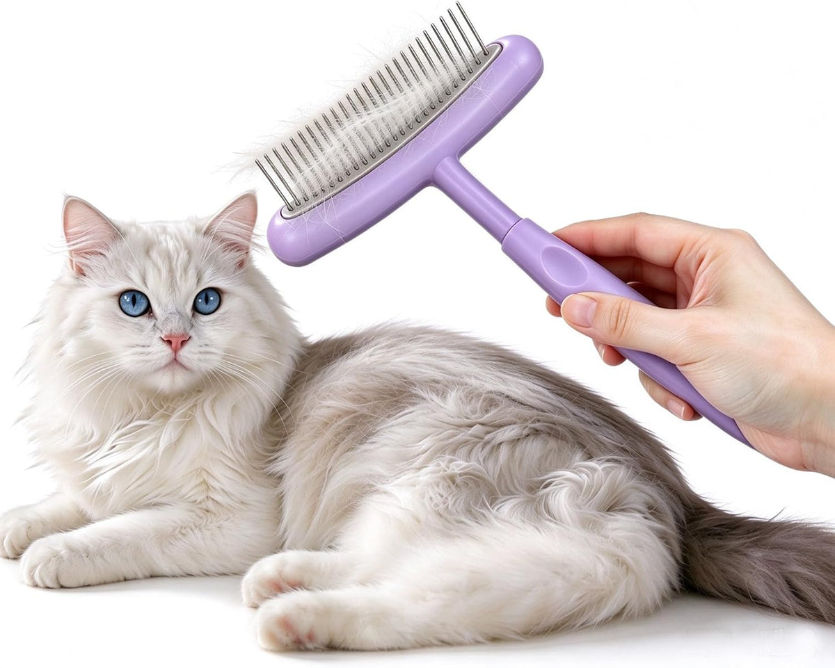 Undercoat Rake for Dogs & Cats, Dematting & Deshedding Purple