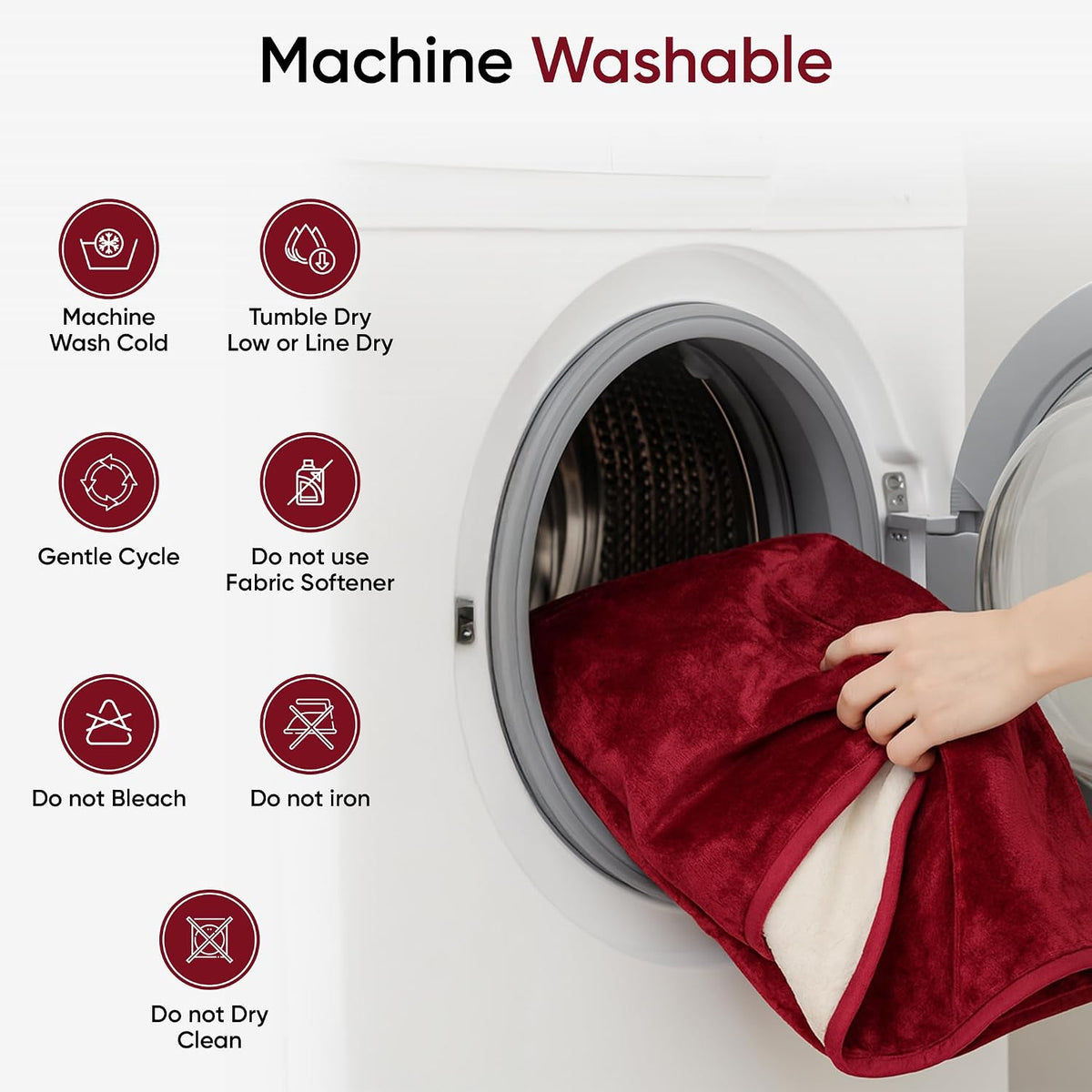 Waterproof Blanket for Bed, Couch & Sofa, Reversible Sherpa & Flannel Throw Blanket, Leakproof Soft Washable Furniture Protector for Pets & Home (Red, 40"x60")