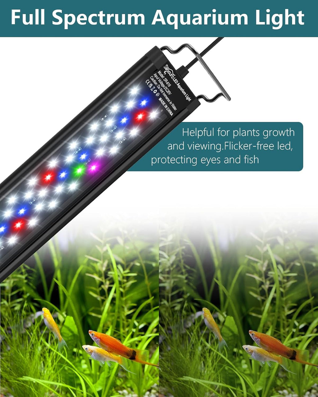 SEAOURA Led Aquarium Light for Plants-Full Spectrum Fish Tank Light 18-24''