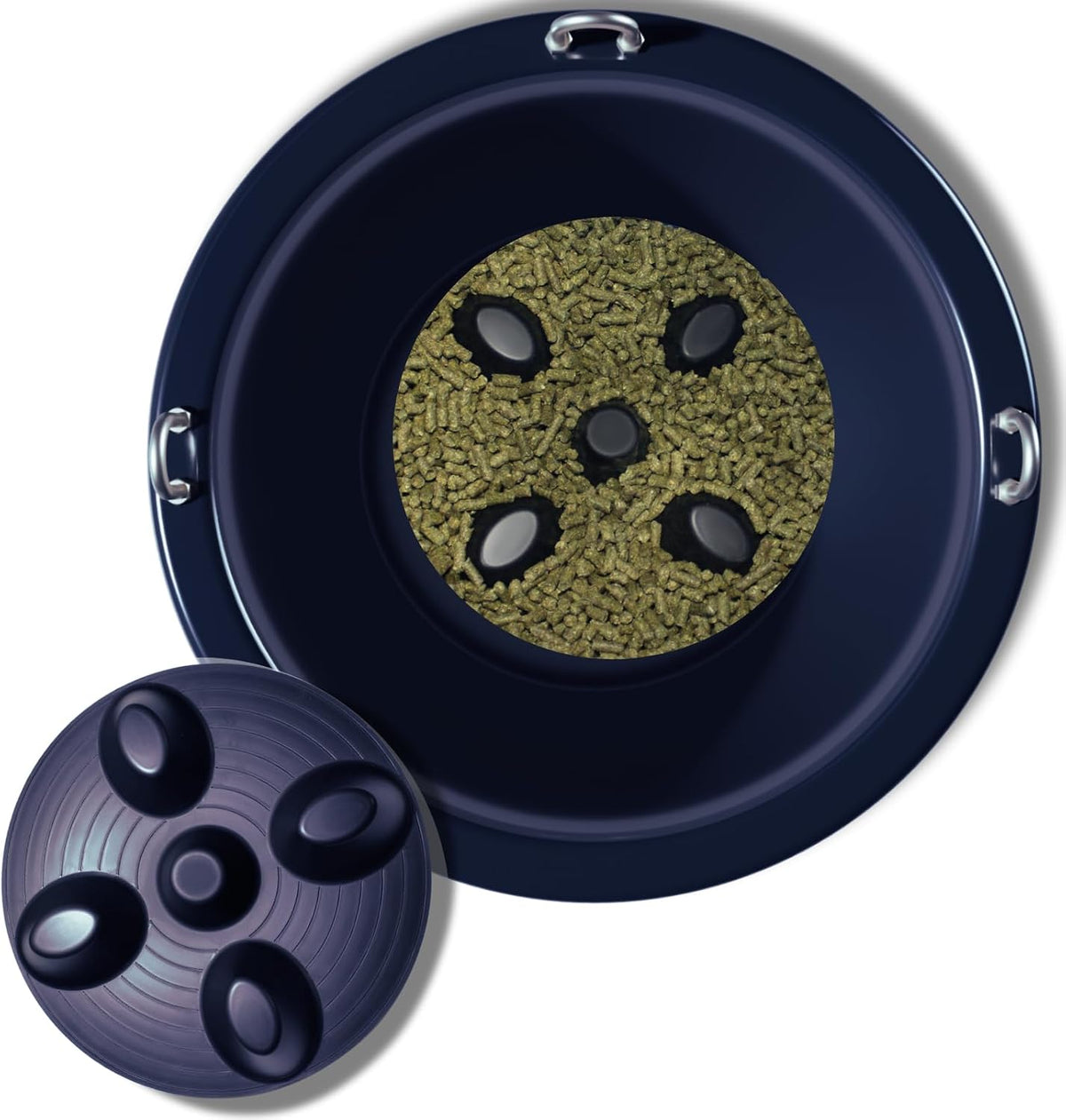 Drop 'N' Slow® Patented Portable Equine Slow Feeder Insert Fits 12 Inch Round Feed Tubs – Reduces Choke, Curbs Bad Eating Habits, Promotes Healthy Digestion