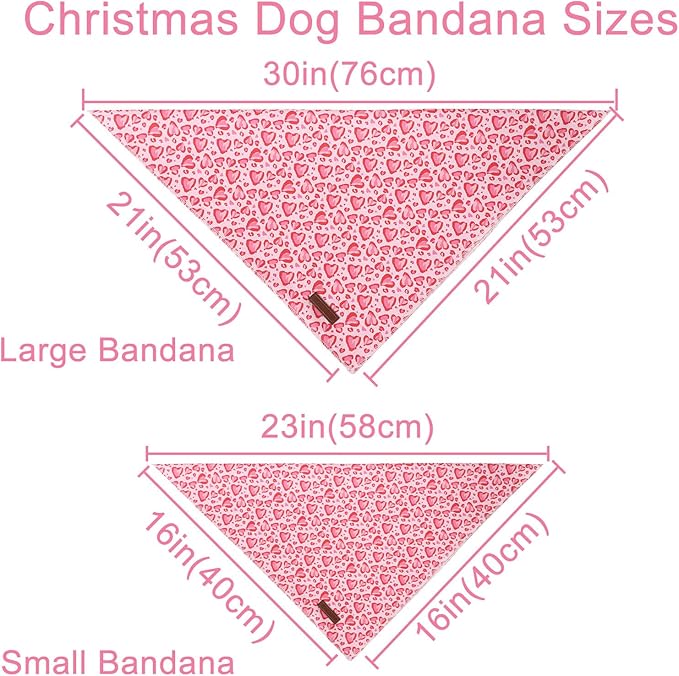 Valentine Dog Bandana, Cotton Pet Kerchief - Image 4