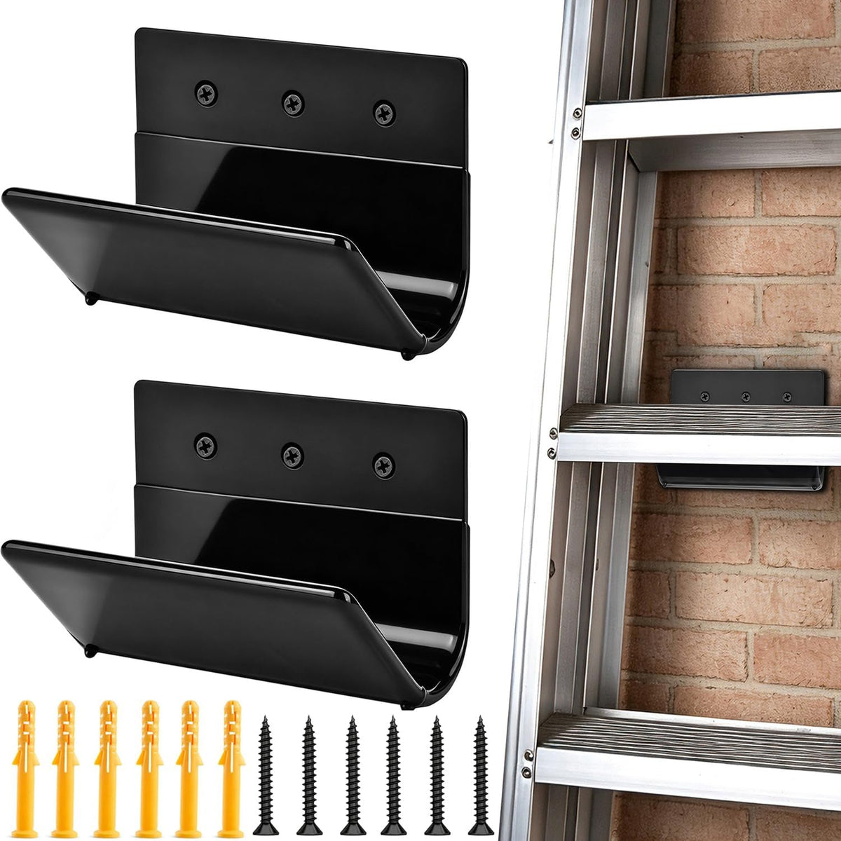 2 Pcs Ladder Hooks Wall Mount Hanger Fit Wheelbarrow Stroller Chair Trolley