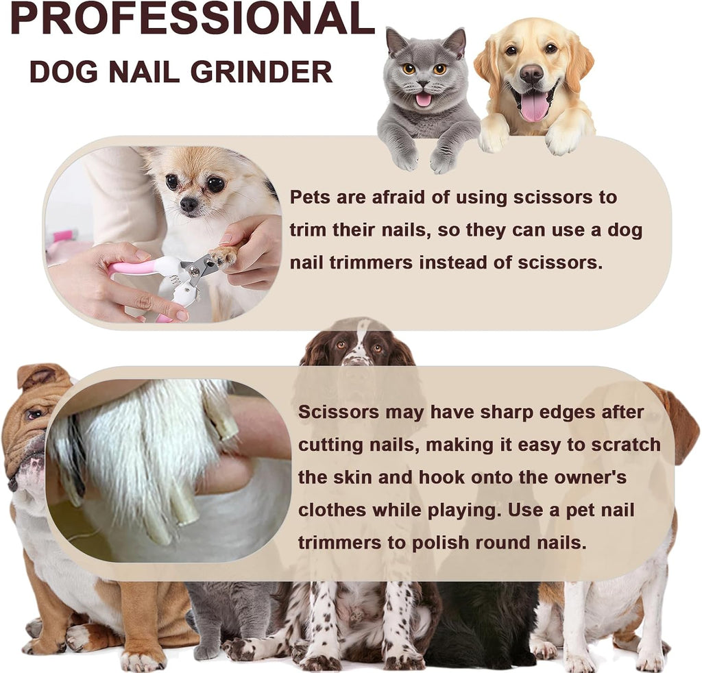 Upgraded Quiet Electric Dog Nail Grinder for Hard/Thick Pet Nails