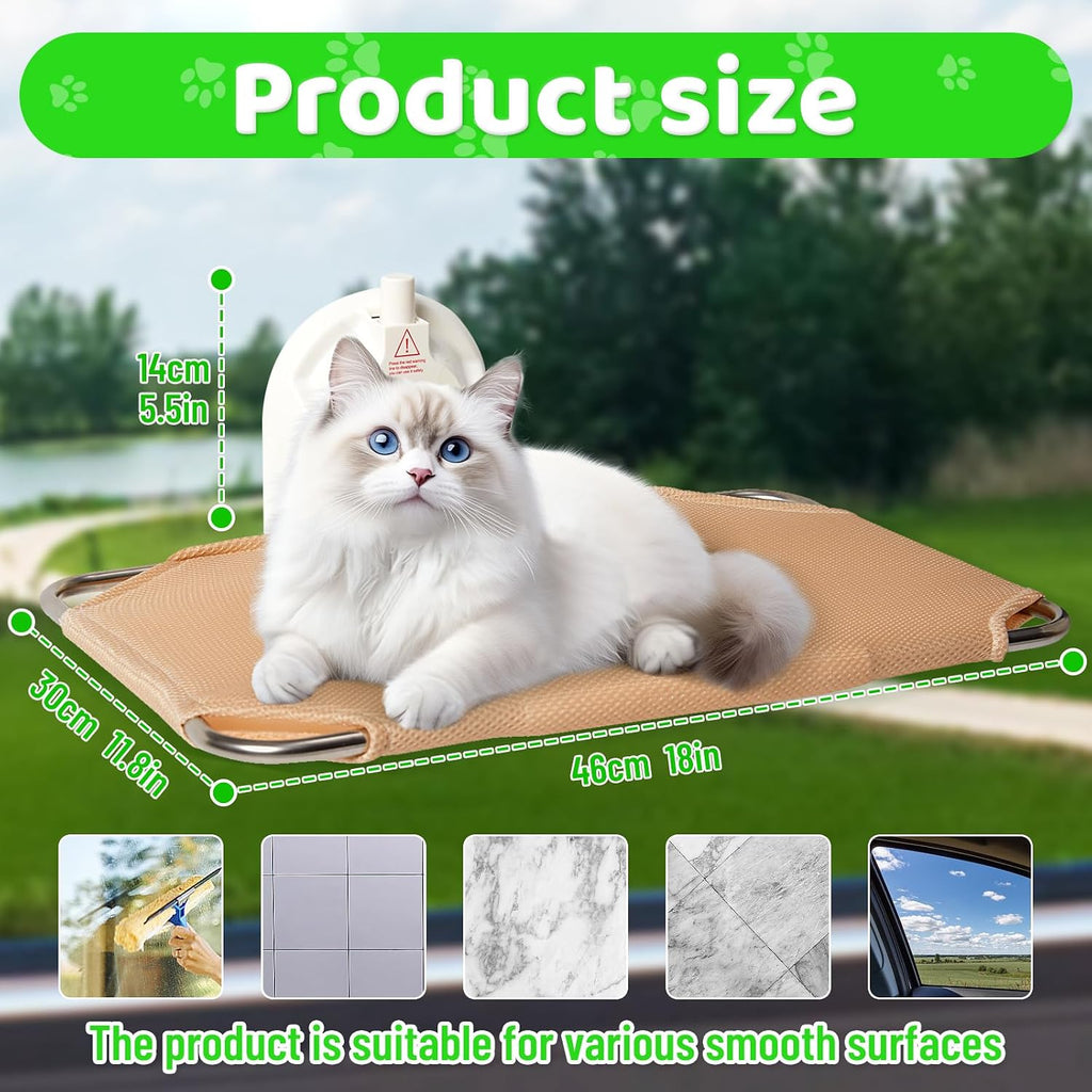 Foldable Cat Window Perch for RV, Heavy Duty Mesh Hammock for Indoor