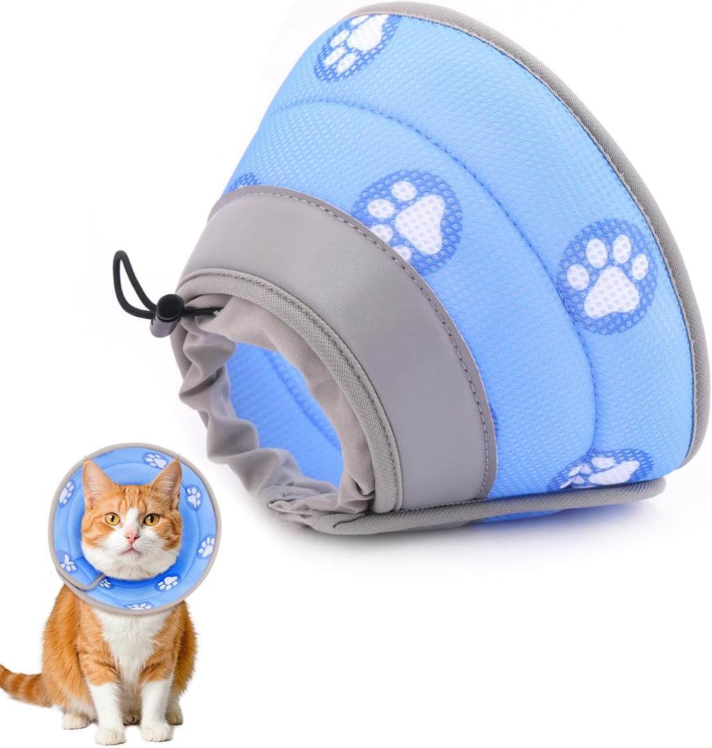Cat Cone Collar Soft Elizabethan Collar for Surgery Recovery - Adjustable for Small and Large Cats Kittens to Stop Licking