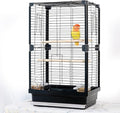 25 inch Bird Cage, Portable Travel Parrot Cage, Double-Layer Parakeet Cage by JOUSONTY