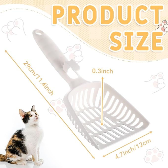 24 Pieces Litter Scoop Bulk for Cats Plastic Pet Kitty Litter Scooper Durable - Image 2