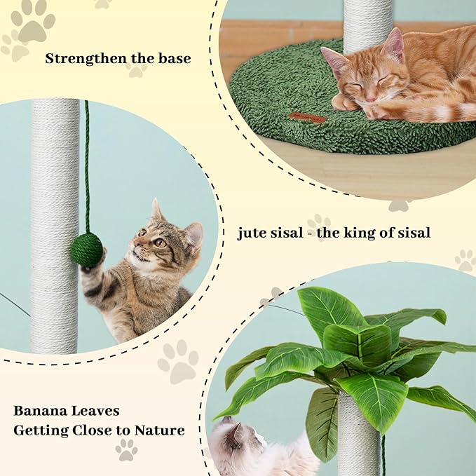 Meowoou Cat Scratching Post 33 Inch Tall Cat Scratcher - Image 3