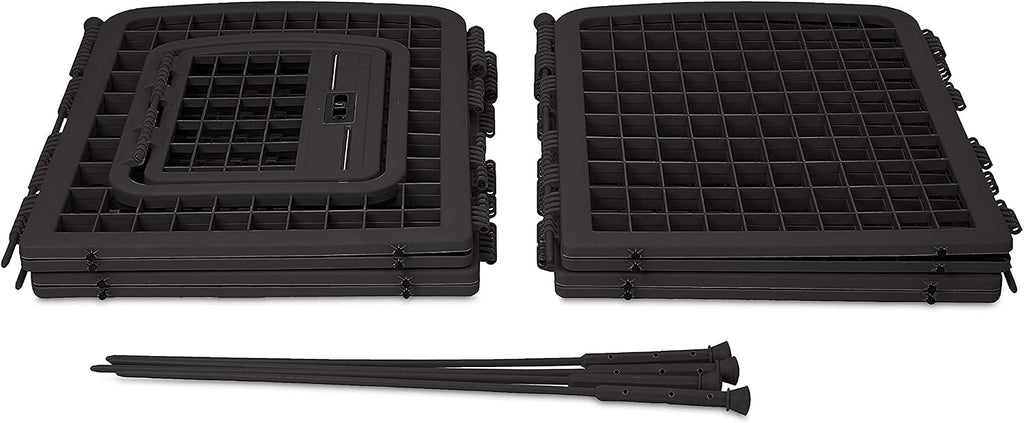 Amazon Basics 8-Panel Octagonal Plastic Dog Playpen, Portable Indoor/Outdoor Pet Fence with Gate, Exercise Pen for Puppies and Small Animals, 34 inches, Black