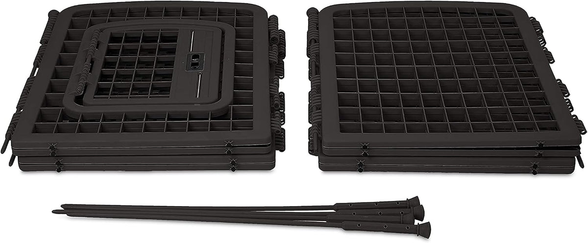 Amazon Basics 8-Panel Octagonal Plastic Dog Playpen, Portable Indoor/Outdoor Pet Fence with Gate, Exercise Pen for Puppies and Small Animals, 34 inches, Black