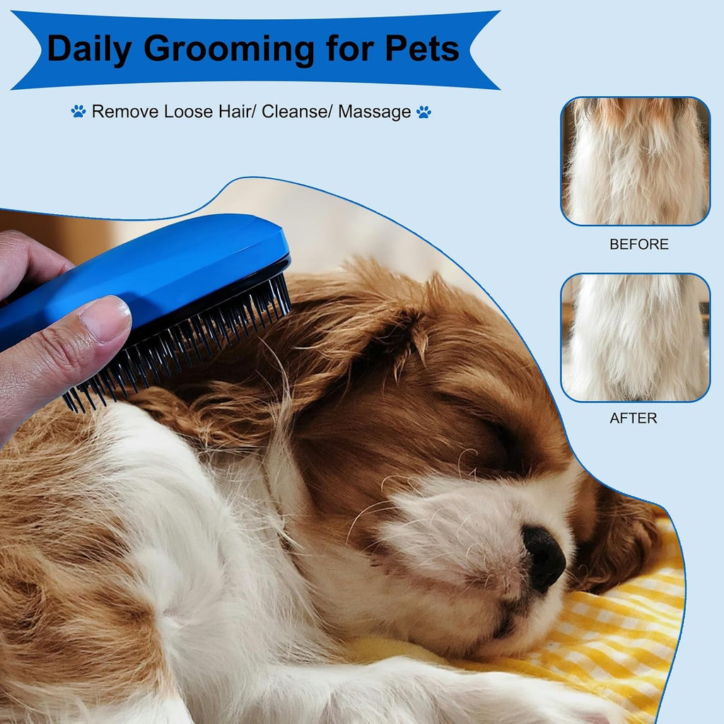 3 PCS Puppy Brush Grooming Kit (Blue)