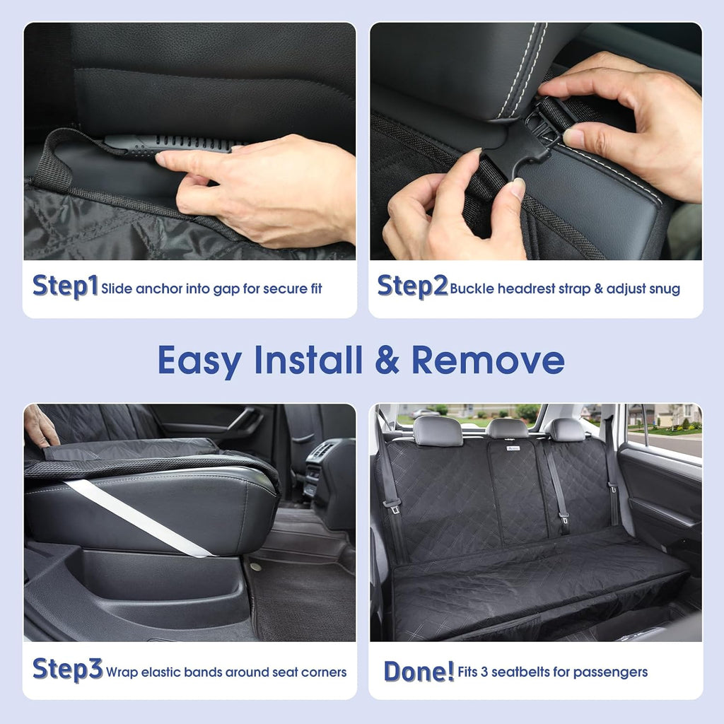 ALLANSING Upgraded 900D Heavy Duty Dog Back Bench Seat Cover for Full‑Size Trucks, Car Seat Protector, Seatbelt & Armrest Compatible, Waterproof & Non‑Slip for Dogs & Kids