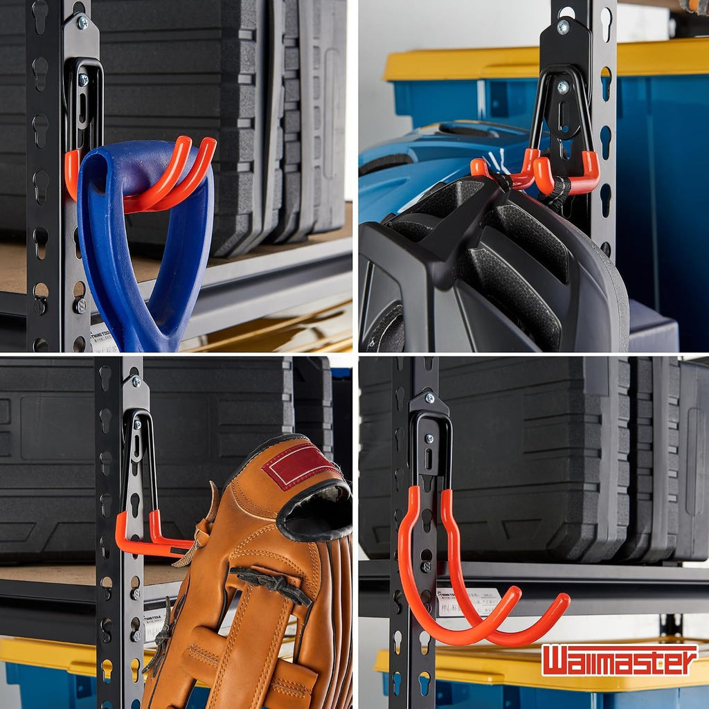 Wallmaster Garage Hooks Organizer Kit, 12 Pack Adjustable Shelving Hooks