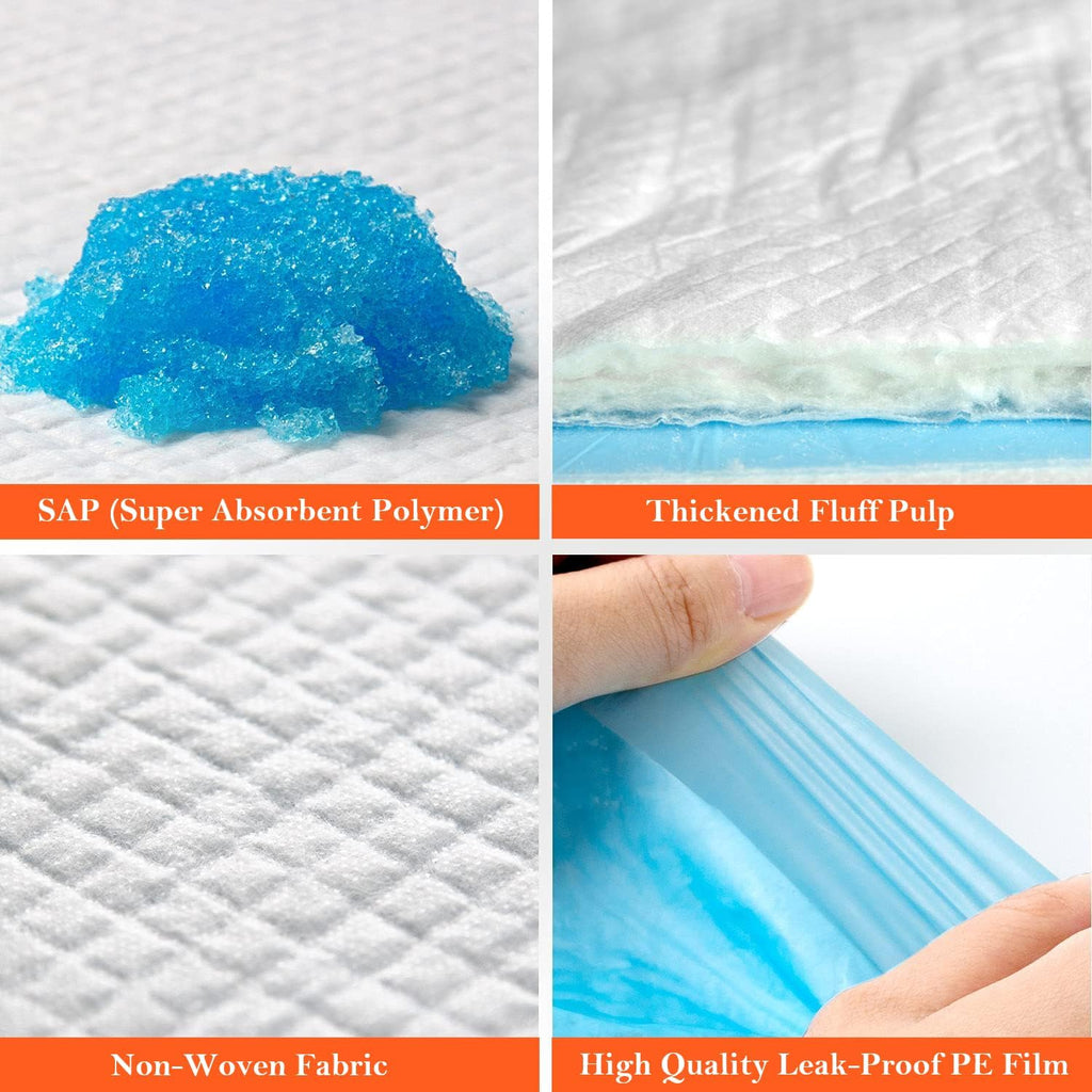 Aurora Pet Ultra-Absorbent Puppy Pee Pads – Large 24x24 Inch, Leak-Proof & Quick-Dry Potty Training Pads (40-Pack), Durable Protection for Dogs – Blue & White