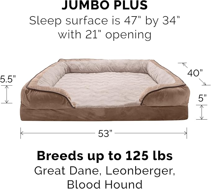 Furhaven Memory Foam Dog Bed for Large Dogs w/ Removable Bolsters & Washable - Image 2
