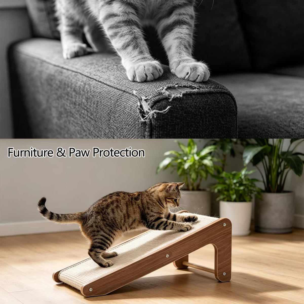 Sisal Cat Scratcher Ramp for Indoor Cats