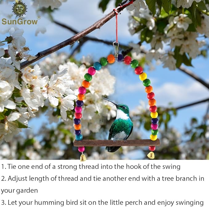 SunGrow Colorful Finch Swing Toy - Image 5