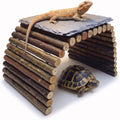 Bearded Dragon Tank Accessories – Rock Basking Platform with Wooden Climbing Ramp, Basking Rocks for Bearded Dragons, Reptile & Amphibian Habitat Hideouts for Tortoise, Gecko & Snake.
