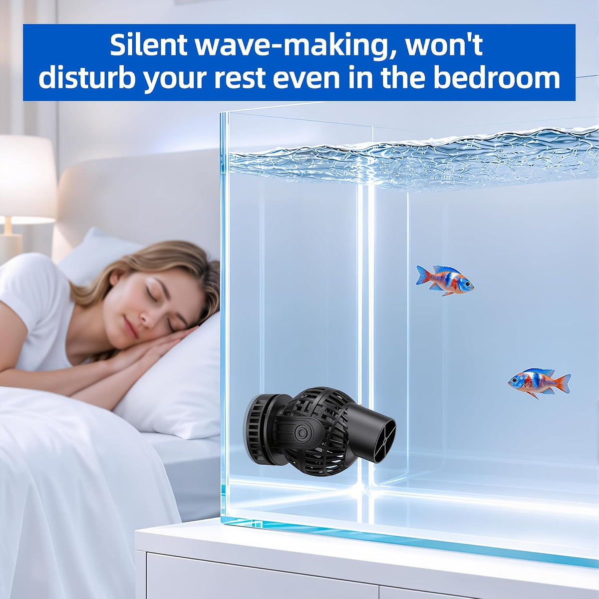 1050 GPH Aquarium Circulation Pump Wave Maker Power Head with magnetic mount Suction Blue
