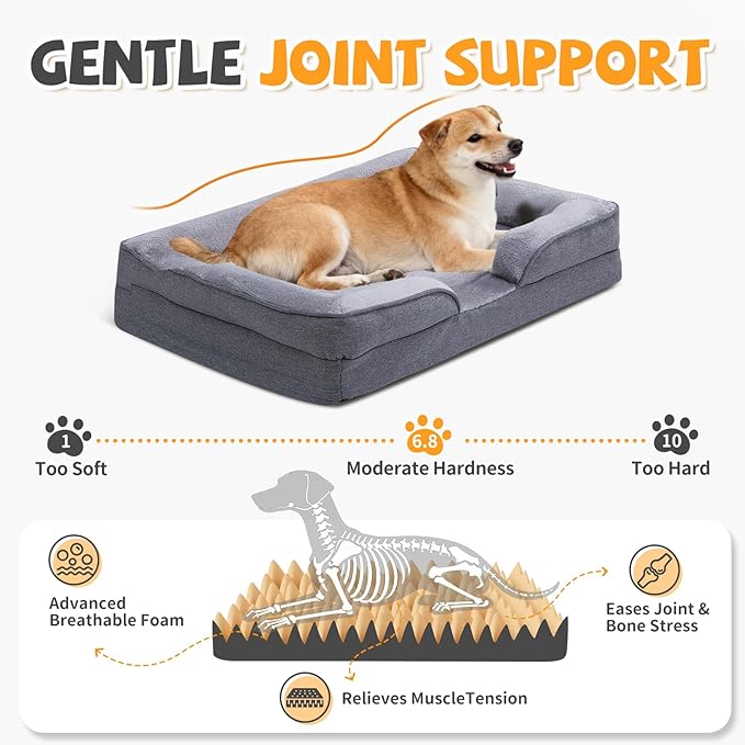 Makigued Orthopedic Dog Bed for Medium Dogs Egg Crate Foam Pet Sofa - Image 2