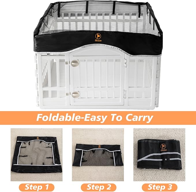 PJYuCien Dog Playpen Mesh Top Cover, Fits 36 Inch 4 Panels Regular Square - Image 7