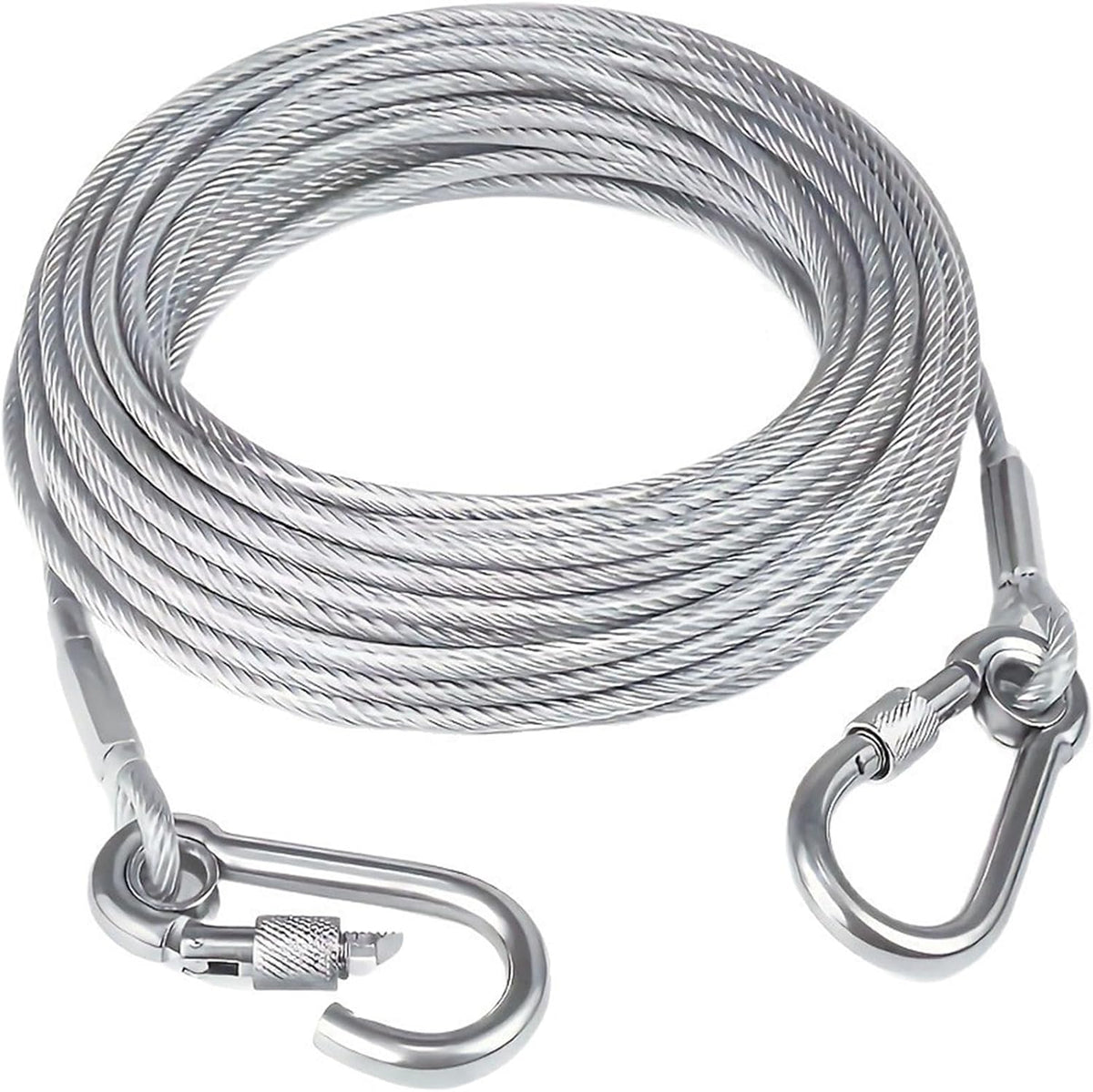 Steel Reflective Tie Out Cable, Wire Clothesline & Dog Leash(16.4FT)