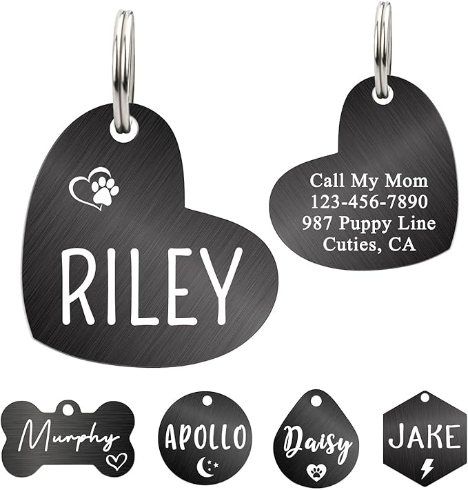 Ultra Joys Dog ID Tag, Custom Dog Tag Personalized Cat Tag, Pet ID Tag by UltraJoys