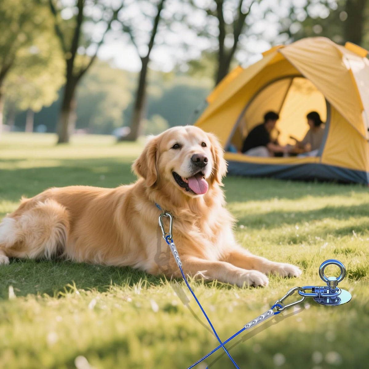 Dog Tie Out Cable and Stake for Yard,with 2x20FT Heavy Duty Cables,360°Swivel Dog Run Anchor- No Tangle,Runner for Yard - Up to 200LBS,Ideal for Outdoor Camping