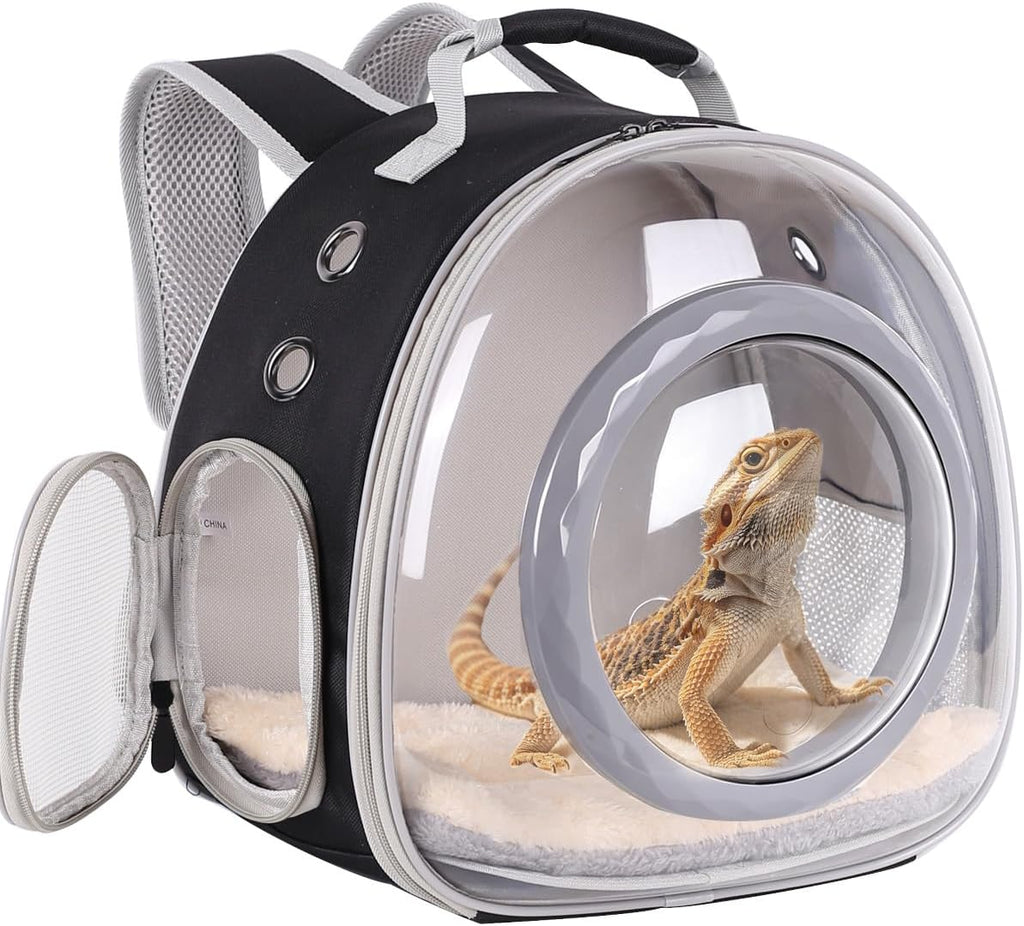 WEVONIGU Guinea Ping Travel Backpack Carrier with Clear Bubble Dome Window Large Space & Breathable Travel Cage with Soft Mat Airline Approved