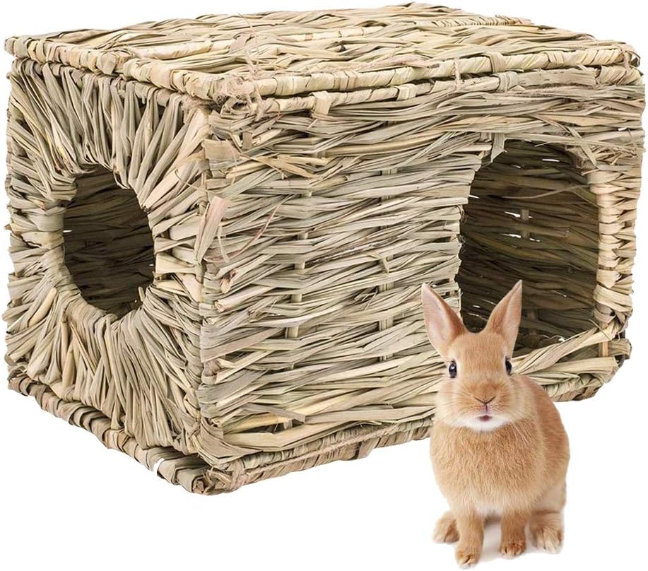 LWINGFLYER Rabbit Grass House Bunny Grass House Sleeping Chew Toys for Small Animal Bunny Hamster Chinchillas Guinea Pet Hay Bed (1PCS)