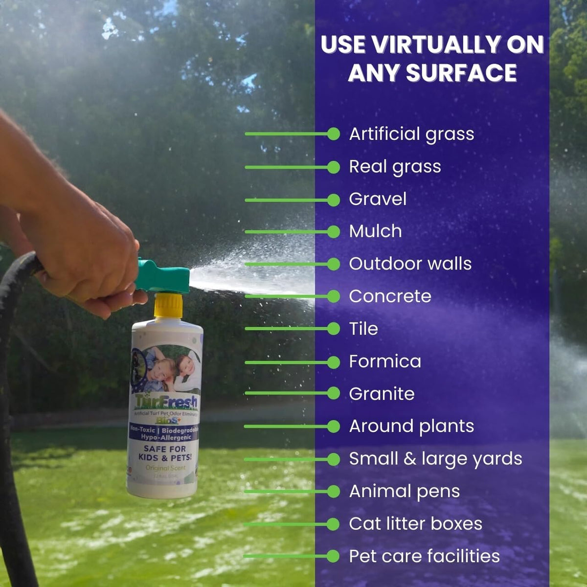 TurFresh BioS+ Value Pack 1 Gallon & 32oz Bottle Sprayer, Original Scent