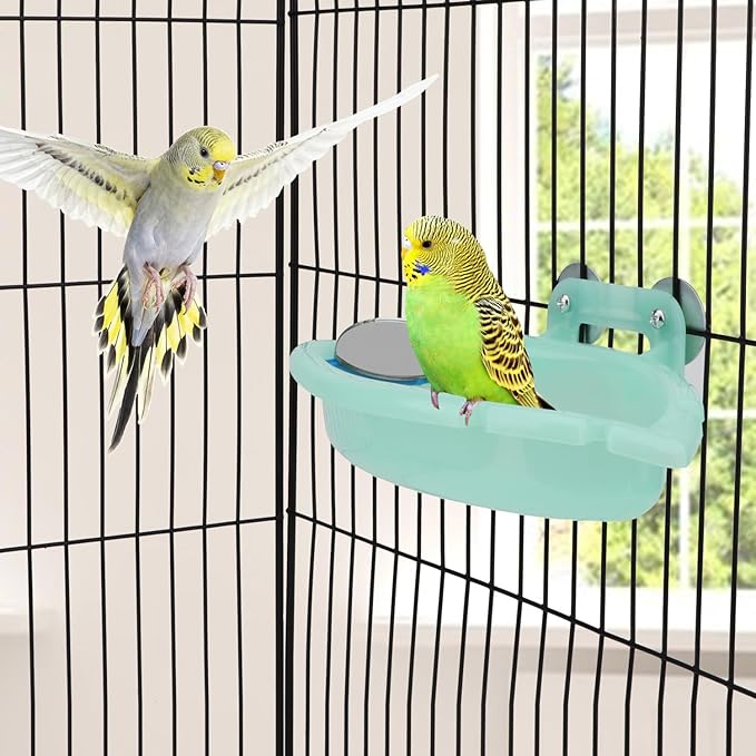 Wontee Bird Bath for Cage Portable Parrot Hanging Bathroom Bathing Tub - Image 3