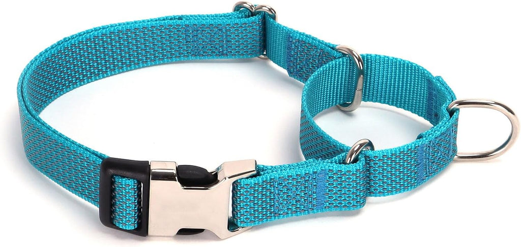 Reflective Martingale Dog Collar with Quick-Snap Metal Buckle