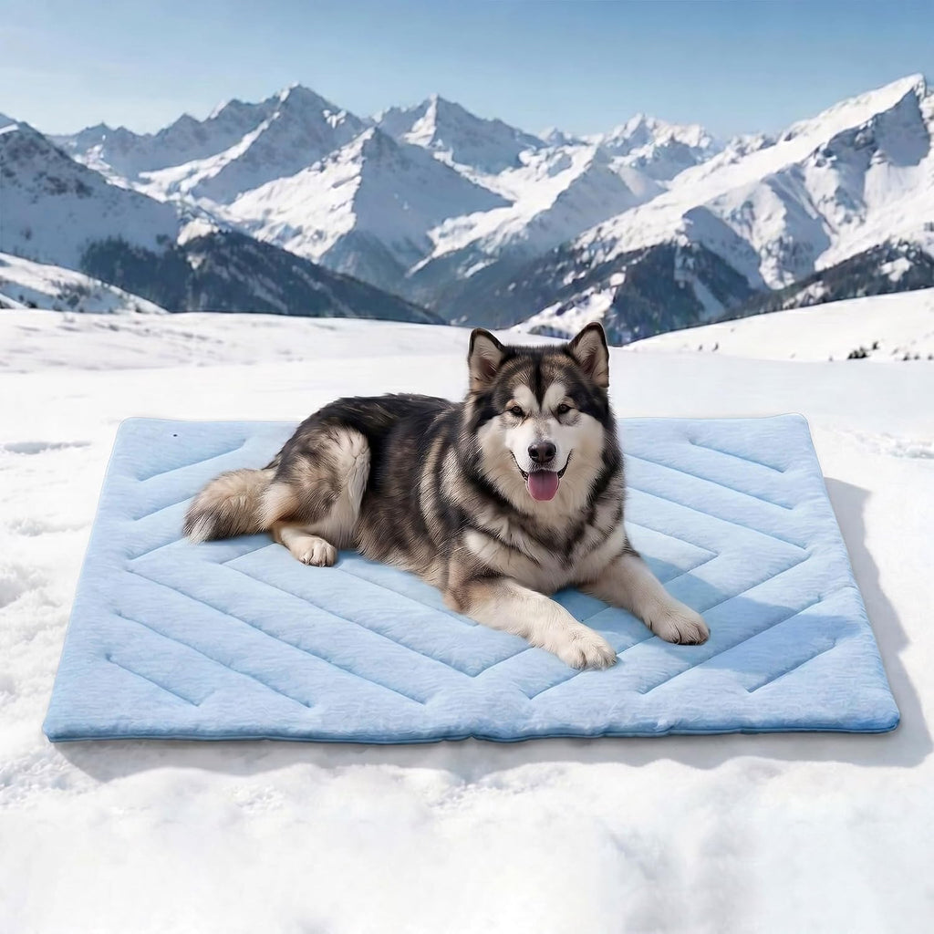 Dog Cooling Mat Self Coolings Foldable Cooling Pad for Dog in Summer Coolings Mat for Dogs and Cats Machine Washable (Rectangle,Gray, Medium-36 L x 23" W)