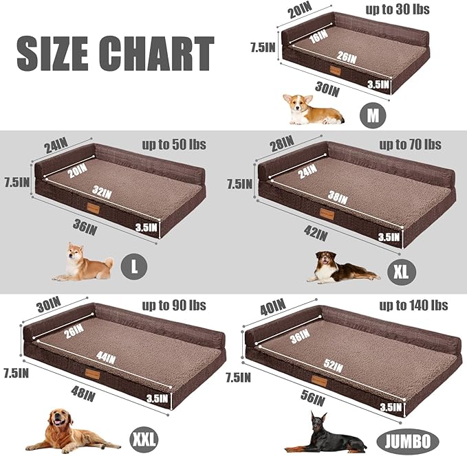 Patas Lague Orthopedic XL Dog Bed Large Sized Dog 48''X30'', Waterproof L - Image 5