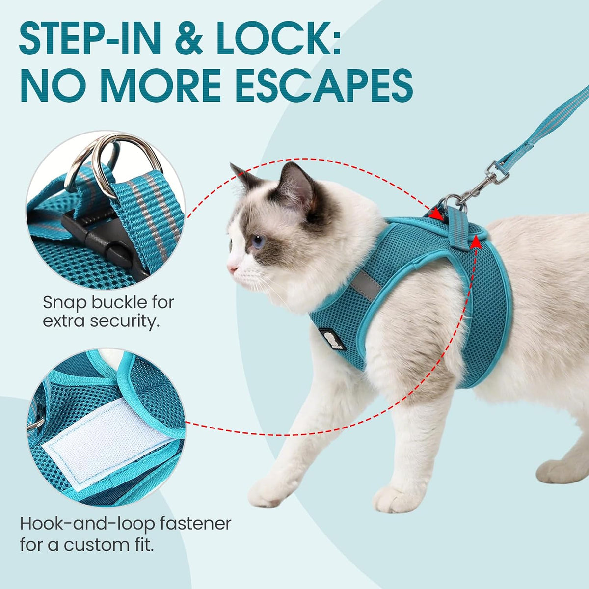 Cat Harness and Leash - Ultra Light Escape Proof Kitten Collar Cat Walking Jacket with Running Cushioning Soft and Comfortable Suitable for Puppies Rabbits