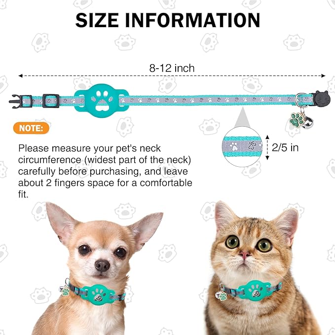 Airtag Cat Collar Breakaway, Reflective Kitten Collar - Image 6