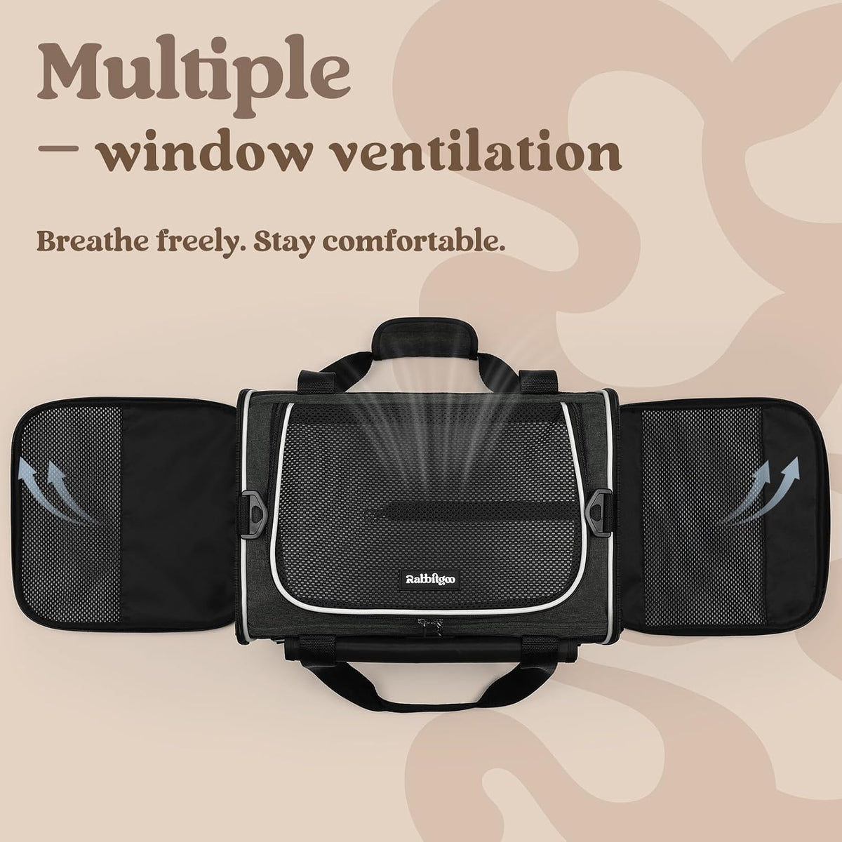 rabbitgoo Cat Carrier Soft with Rollable Flap, Travel Safe for Car Airline