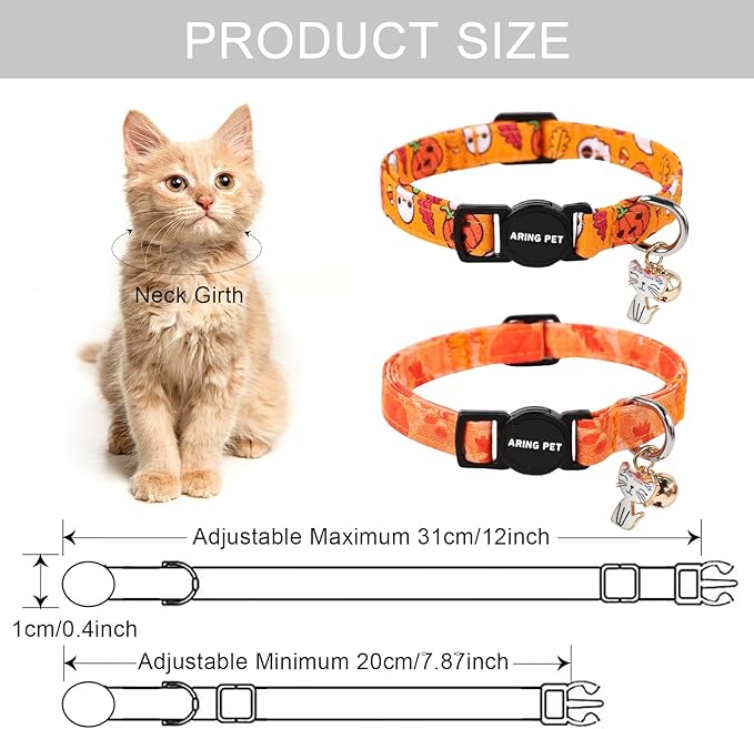 ARING PET 2 Pack Fall Cat Collars-Cute Cat Collar Breakaway - Image 5